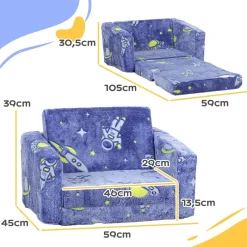 Homcom - Sillón infantil Azul brilla en la oscuridad*AIYAPLAY