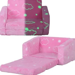Outlet Homcom - Sillón infantil Rosa brilla en la oscuridad Estilo De Vida