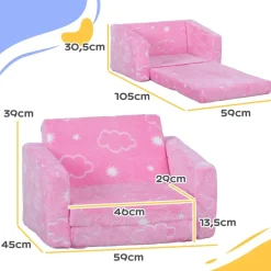 Outlet Homcom - Sillón infantil Rosa brilla en la oscuridad Estilo De Vida