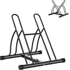 - Soporte de estacionamiento 2 bicicletas Negro*Homcom Best