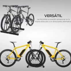 - Soporte de estacionamiento 2 bicicletas Negro*Homcom Best