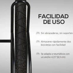 - Soporte de estacionamiento 2 bicicletas Negro*Homcom Best