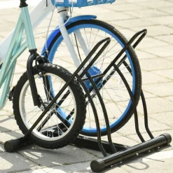 - Soporte de estacionamiento 2 bicicletas Negro*Homcom Best