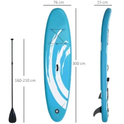 Homcom - Tabla de paddle surf hinchable Azul*Outsunny