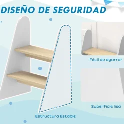 Best Homcom - Taburete 2 peldaños Blanco Estilo De Vida