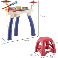 - Teclado electrónico 32 teclas con batería y taburete*Homcom Hot