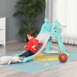 - Tobogán Infantil con Aro Baloncesto*Homcom Hot