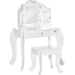 - Tocador de madera con taburete*Homcom Clearance