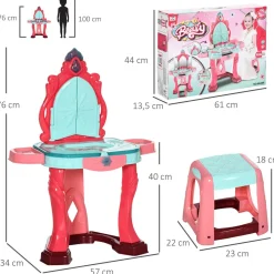 Hot - Tocador infantil con cajón y taburete Muñecas