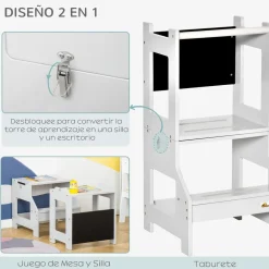 Hot - Torre aprendizaje 2 en 1 madera Gris Estilo De Vida