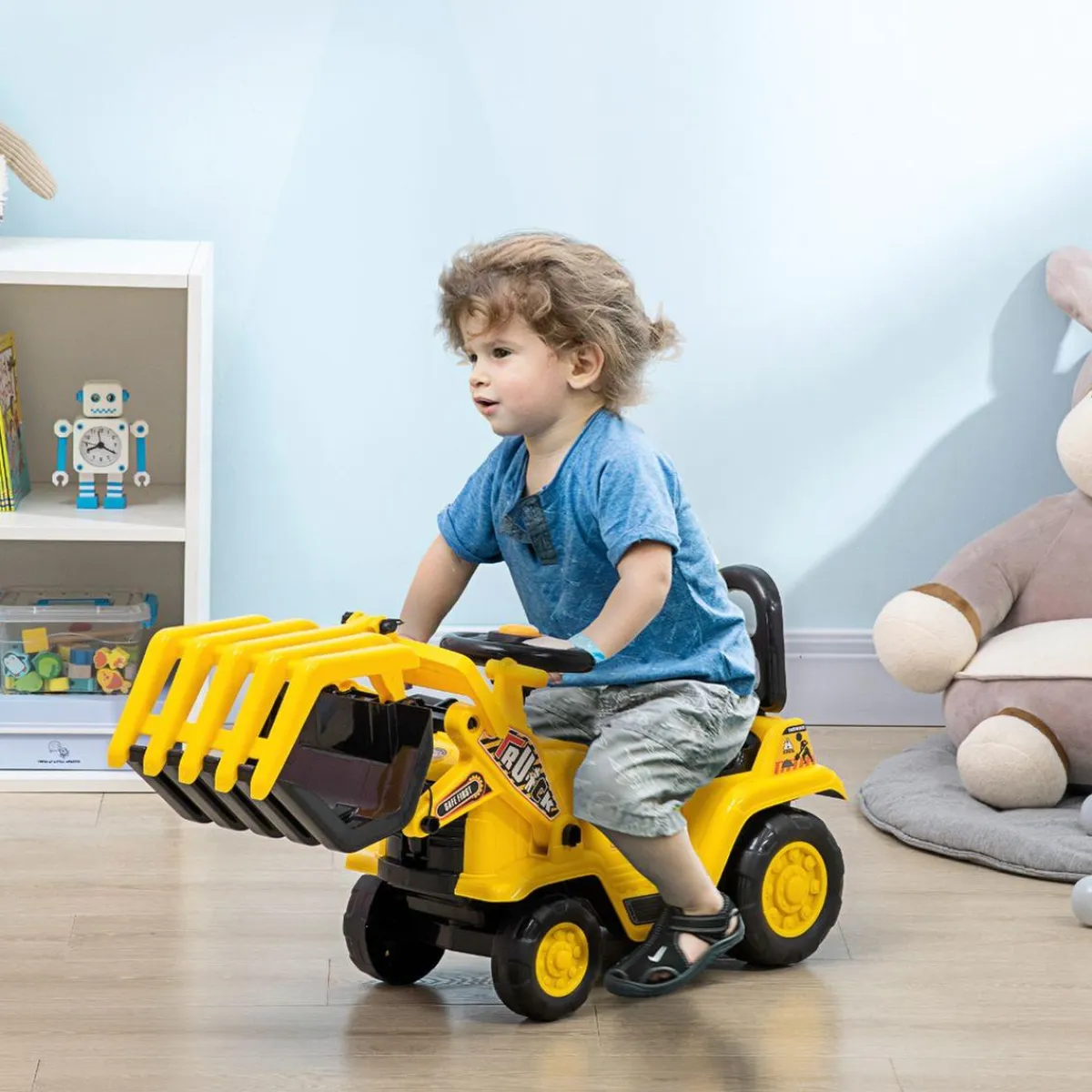 - Tractor correpasillos sin pedales amarillo*Homcom