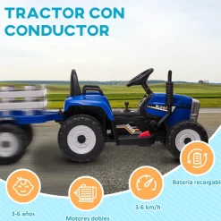 - Tractor eléctrico batería con remolque y mando a distancia*Homcom Online