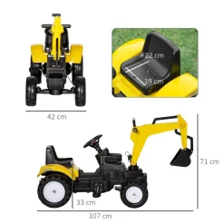 - Tractor Excavadora a pedales*Homcom Hot