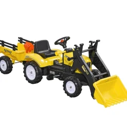 - Tractor excavadora a pedales con remolque amarillo*Homcom