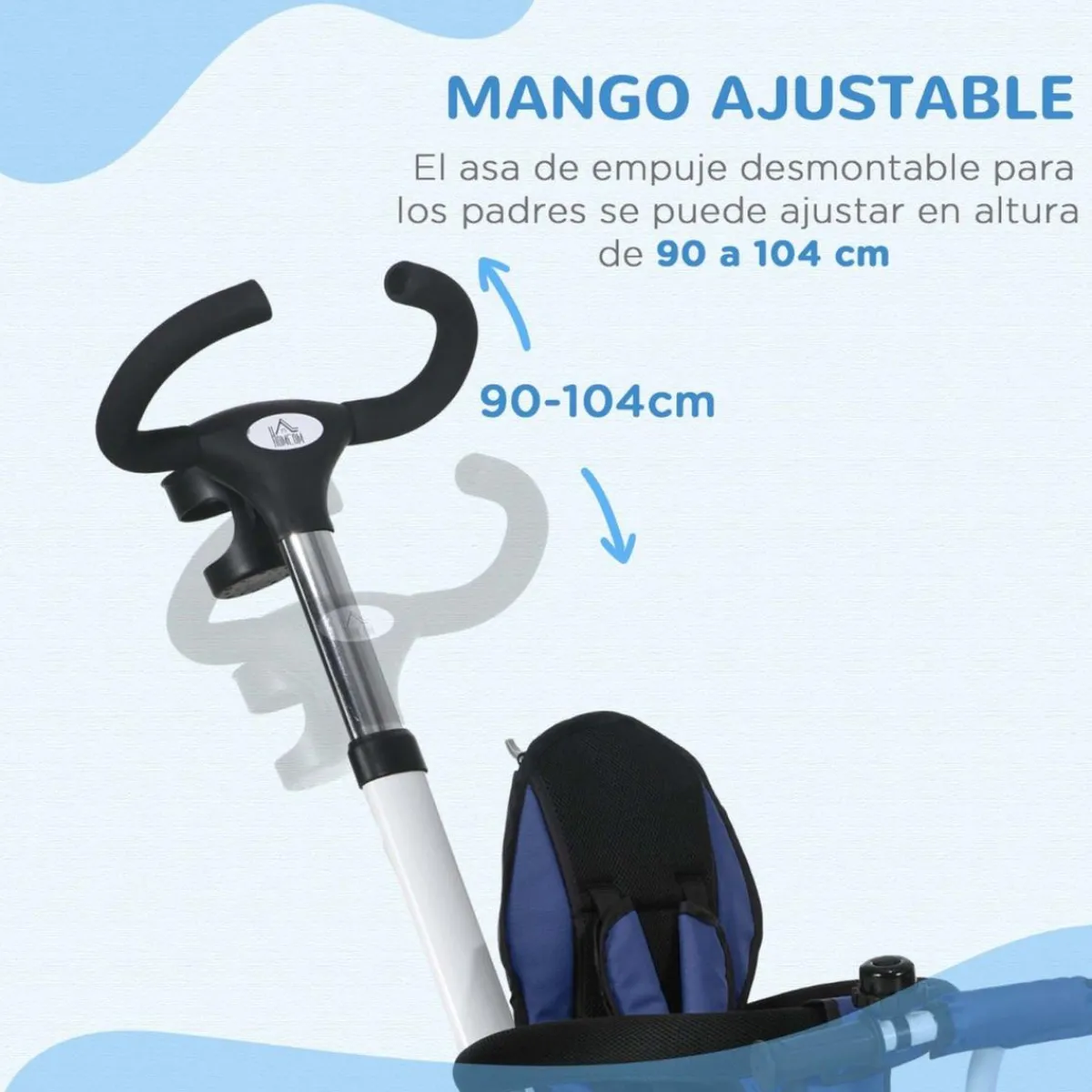 - Triciclo Evolutivo con Capota Reflectante - Azul*Homcom Online