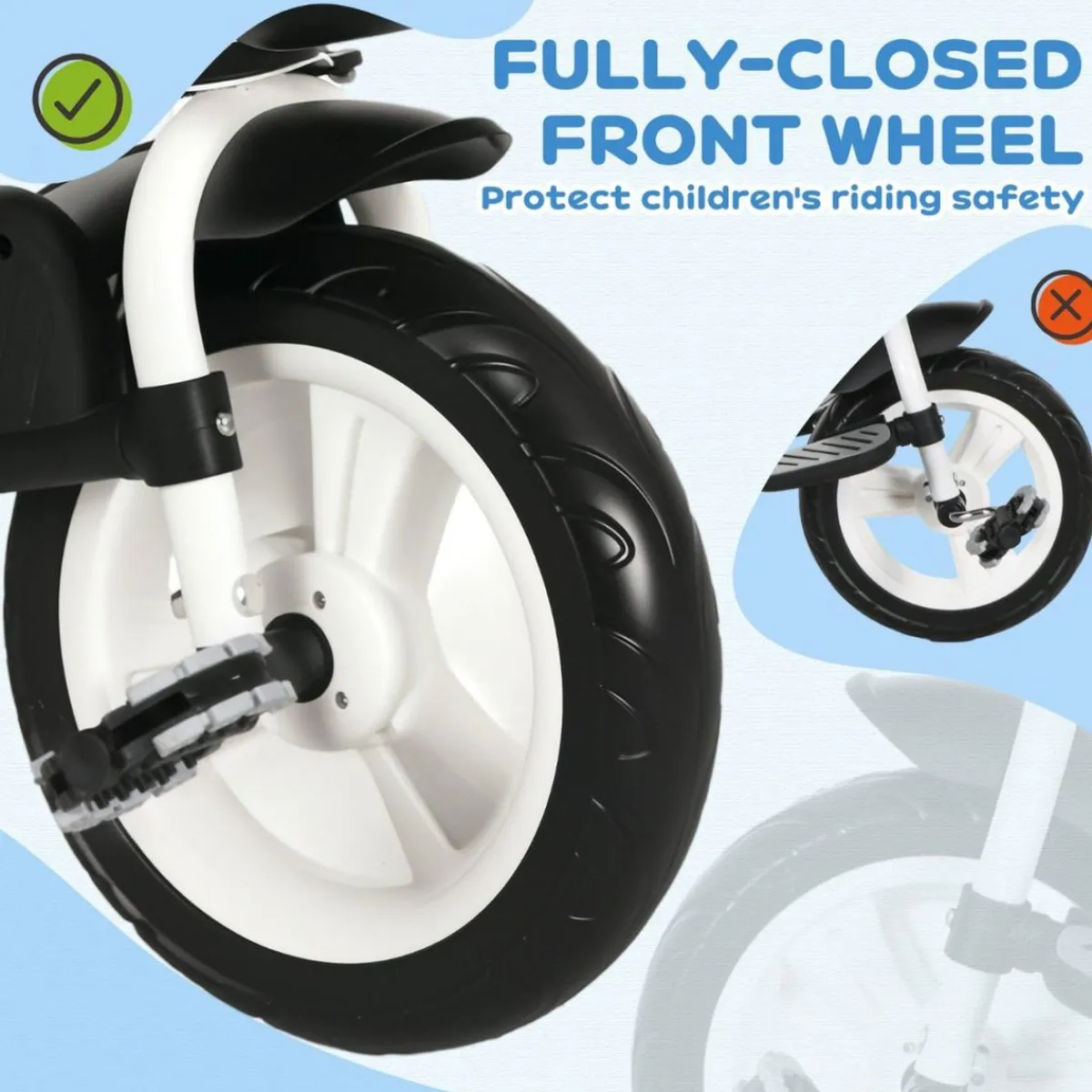 - Triciclo Evolutivo con Capota Reflectante - Azul*Homcom Online