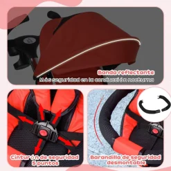 Sale - Triciclo Evolutivo con capota Reflectante - Rojo Motos Y Triciclos