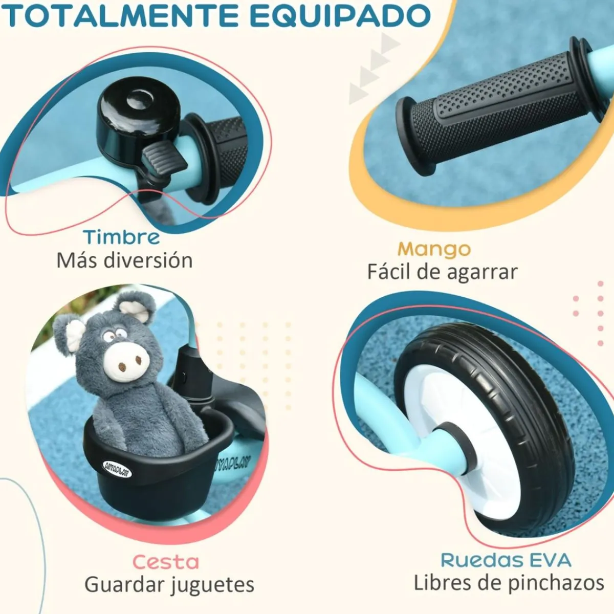 - Triciclo infantil Azul*Homcom Best