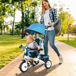 Clearance - Triciclo para bebé con capota Azul Motos Y Triciclos