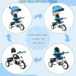 Clearance - Triciclo para bebé con capota Azul Motos Y Triciclos