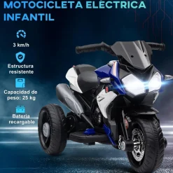 Clearance - Trimoto eléctrica infantil Negro/Azul Vehículos De Batería O A Pedales