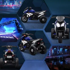 Clearance - Trimoto eléctrica infantil Negro/Azul Vehículos De Batería O A Pedales