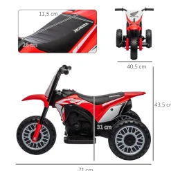 - Trimoto eléctrica infantil Honda*Homcom Clearance