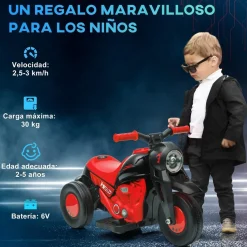 Discount Homcom - Trimoto eléctrica batería 6 V con música y juegos Rojo Vehículos De Batería O A Pedales
