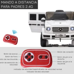 Discount - Vehículo batería con mando Mercedes Blanco Vehículos De Batería O A Pedales