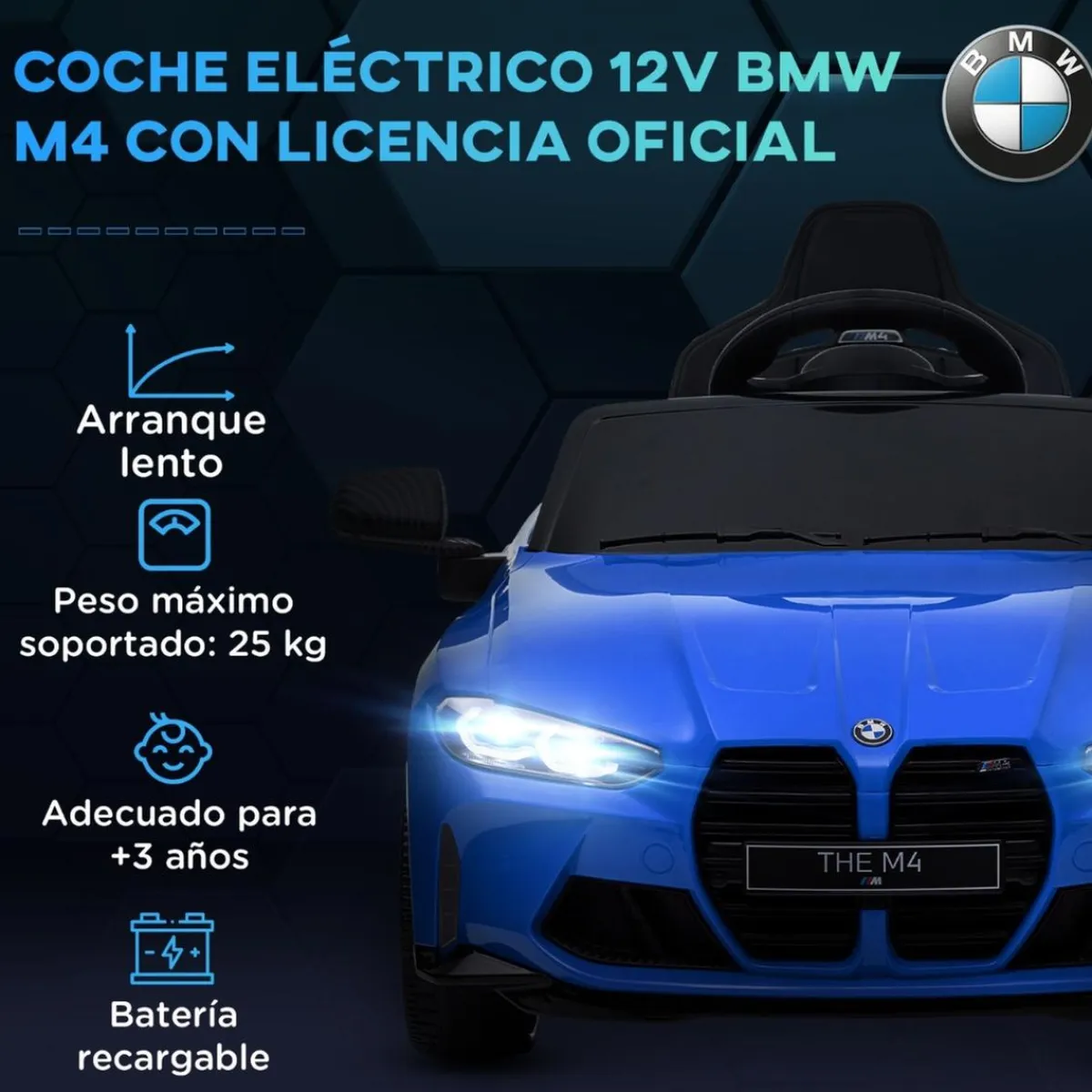 Homcom - Vehículo batería infantil BMW M4 Azul*AIYAPLAY Discount