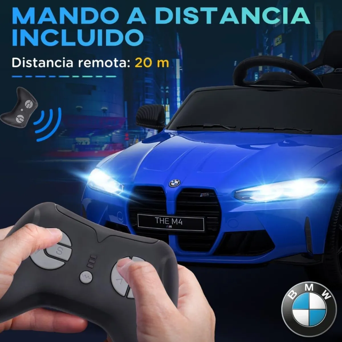 Homcom - Vehículo batería infantil BMW M4 Azul*AIYAPLAY Discount