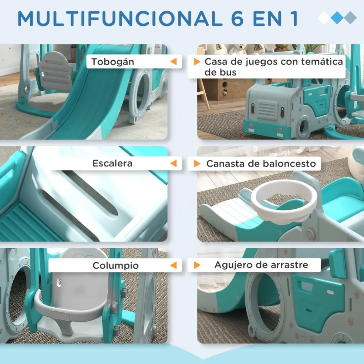 Sale - Zona de juegos infantil para interior Toboganes