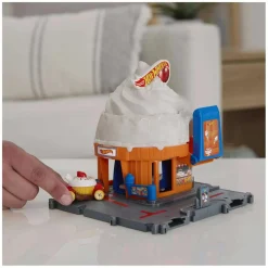 Hot Wheels - Pista de carreras City Tienda de helados con 1 vehículo incluido ㅤ*MATTEL Discount