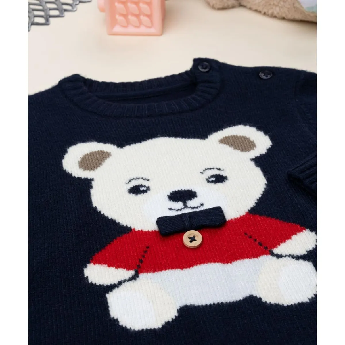 Sale Jersey bebé azul con osito bordado Niño·Bebé Niño 3-36 Meses|Bebé Niño 3-36 Meses·Jerséis Y Cardigans