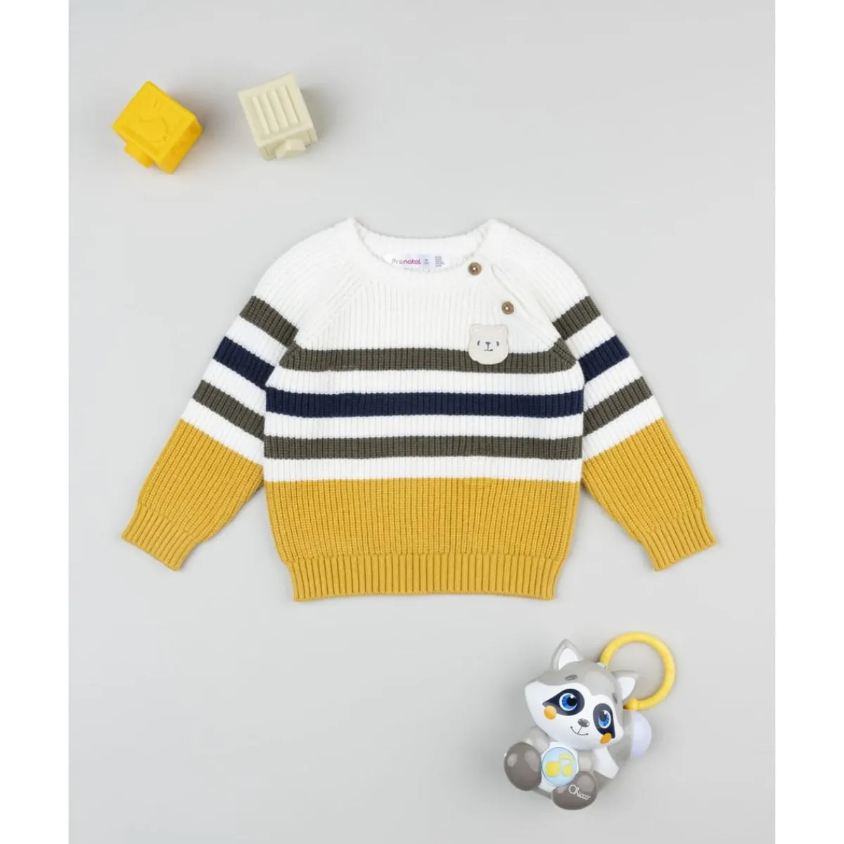 Outlet Jersey de niño a rayas con parche Niño·Bebé Niño 3-36 Meses|Bebé Niño 3-36 Meses·Jerséis Y Cardigans