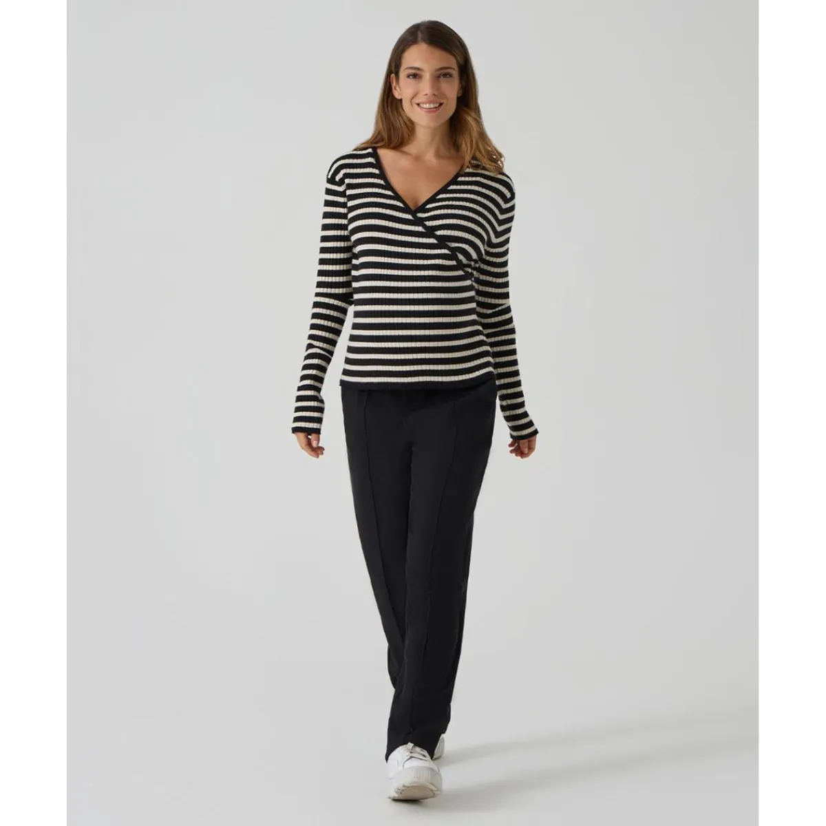 Jersey lactancia a rayas negro y beige*Prenatal Discount