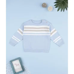Hot Jersey niño rayas azul claro Niño·Bebé Niño 3-36 Meses|Bebé Niño 3-36 Meses·Jerséis Y Cardigans