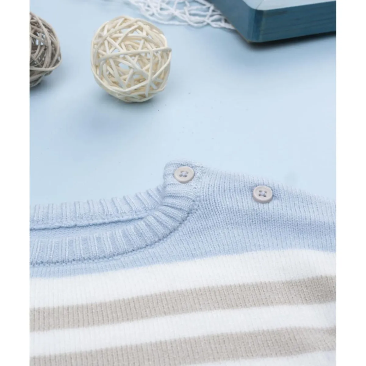 Hot Jersey niño rayas azul claro Niño·Bebé Niño 3-36 Meses|Bebé Niño 3-36 Meses·Jerséis Y Cardigans