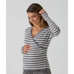 Clearance Jersey premamá a rayas grises Premamá·Moda|Moda·Prendas De Punto