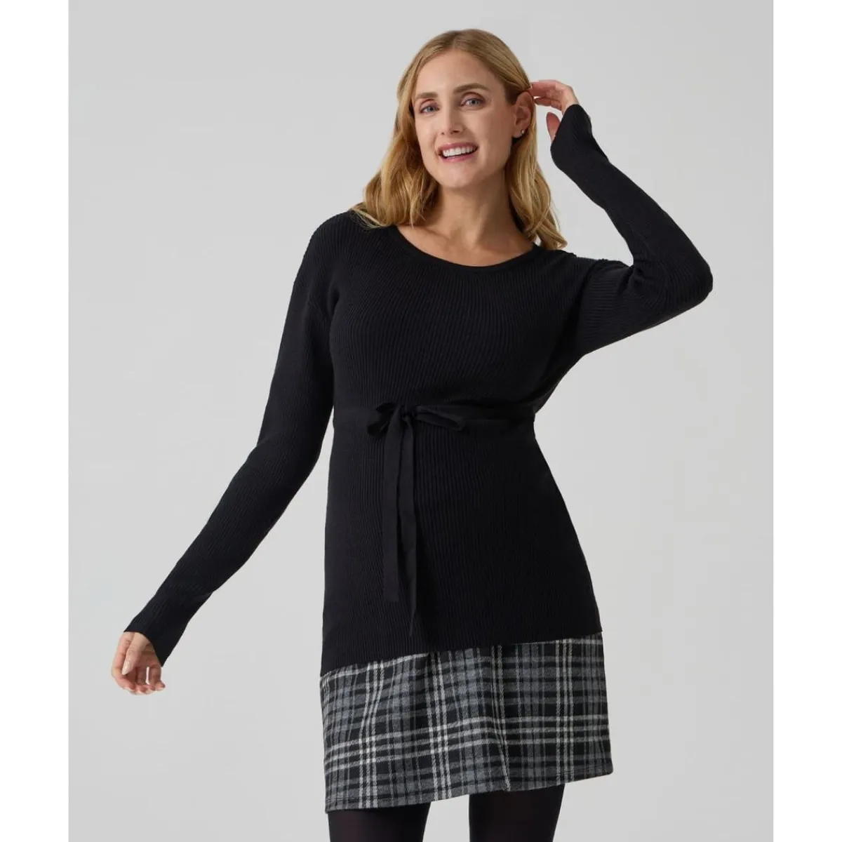 Jersey premamá negro tricot con cordón*Prenatal Best