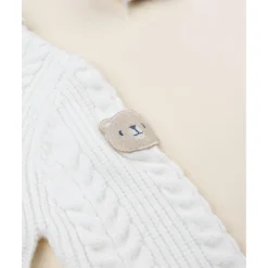 Jersey tricot blanco con parche en la manga para niño*Prenatal Sale