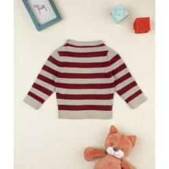Sale Jersey tricot niño rayas beige y burdeos Niño·Bebé Niño 3-36 Meses|Bebé Niño 3-36 Meses·Jerséis Y Cardigans