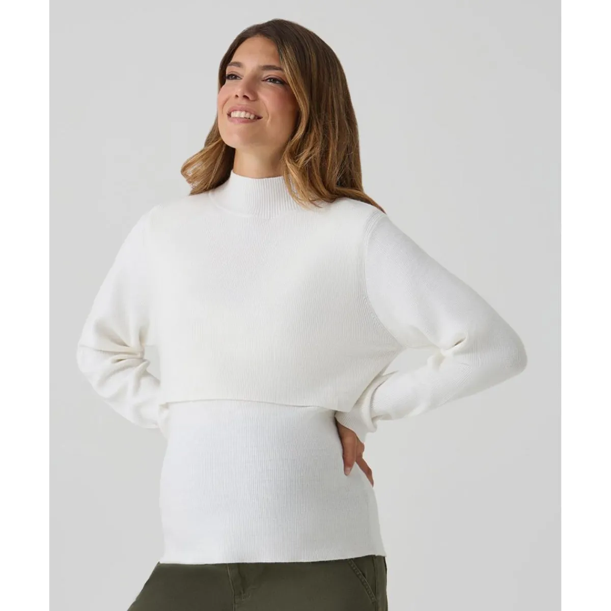 Discount Jersey tricot premamá blanco Premamá·Moda|Moda·Prendas De Punto