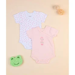 Juego de 2 bodies rosa y blanco con la inscripción Mommy's Princess*Prenatal Clearance