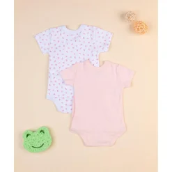 Juego de 2 bodies rosa y blanco con la inscripción Mommy's Princess*Prenatal Clearance