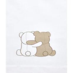 Juego de cama 3 piezas de franela blanca con osito*Prenatal