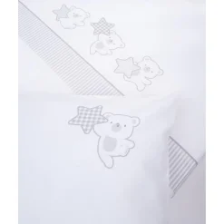 Best Juego de cuna 3 piezas gris con osito y estrellas Ropa De Cama·Sábanas Y Mantas|Recién Nacido·Ropa De Cama