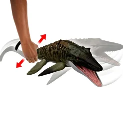 Sale Jurassic World - Mosasaurus “Bite ’N Blast” con mini Dilophosaurus Figuras De Acción