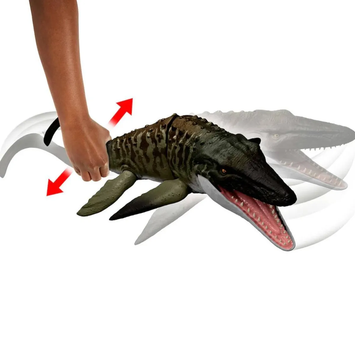 Sale Jurassic World - Mosasaurus “Bite ’N Blast” con mini Dilophosaurus Figuras De Acción