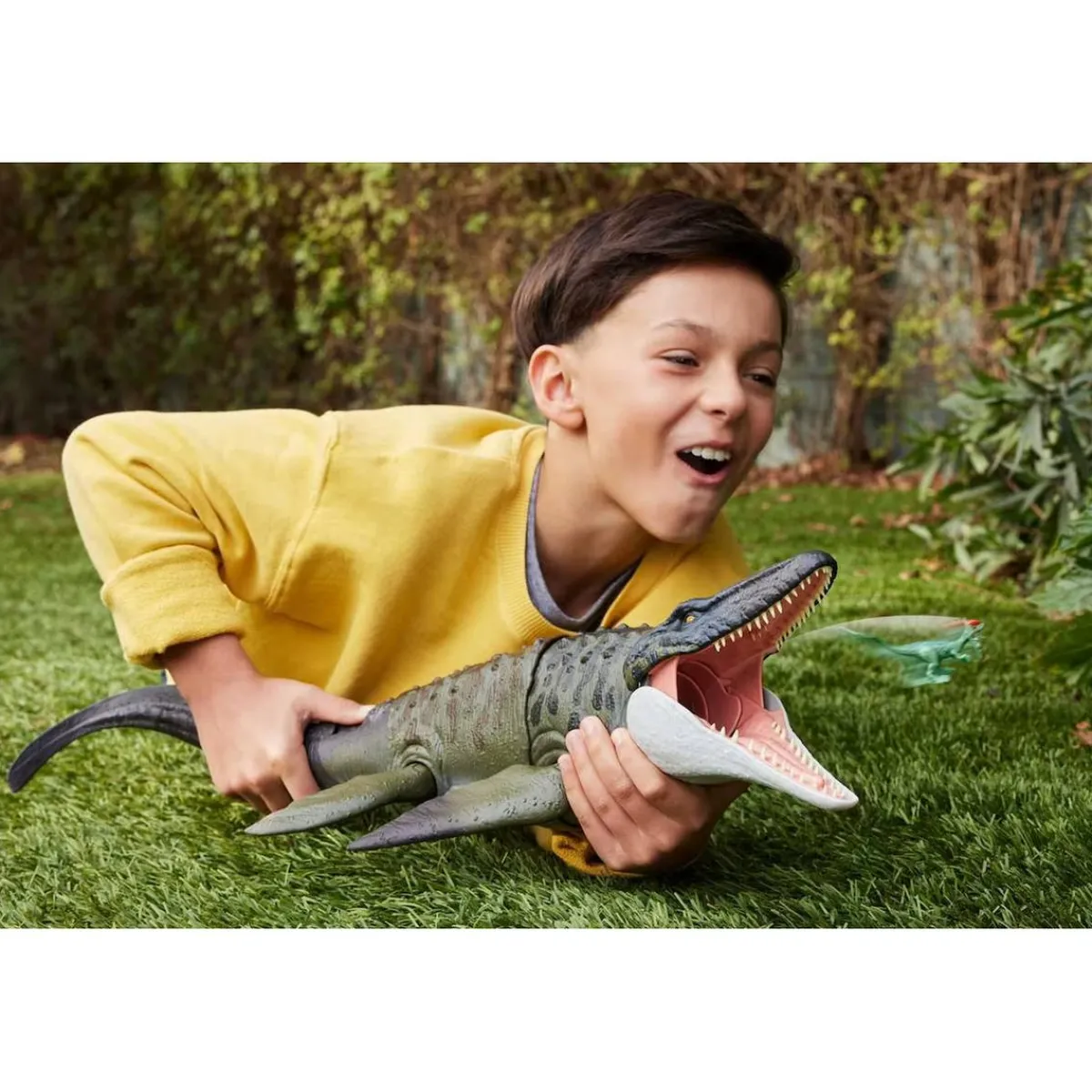 Sale Jurassic World - Mosasaurus “Bite ’N Blast” con mini Dilophosaurus Figuras De Acción